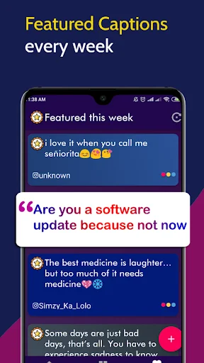 Featured captions weekly collection with creative quotes, emojis, and sayings for Instagram posts