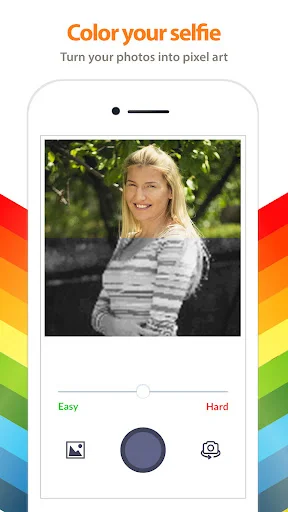 Photo to pixel art selfie converter turning personal photos into color by number adult coloring puzzles