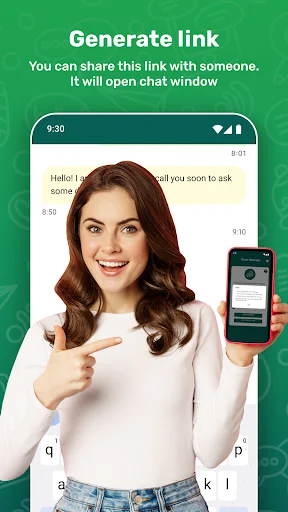 Generate shareable chat link feature in Direct Chat app to open messaging window with any contact instantly