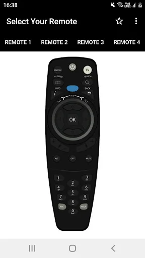DSTV Remote Control App Remote 6 with minimalist design, large circular OK button, and simplified control layout