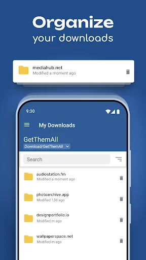 My Downloads folder interface organizing and displaying all downloaded files in one centralized location for easy access