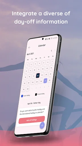 Calendar interface with highlighted important dates for scheduling anniversaries, events, and memorable occasions with add event functionality