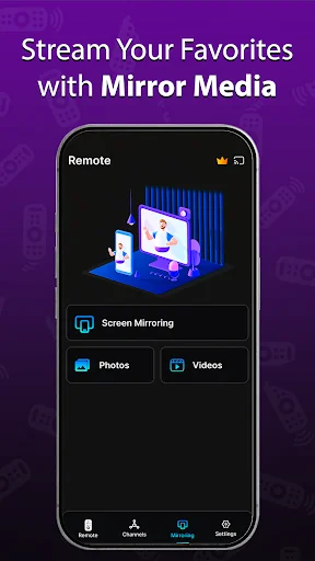 Mirror Media feature with screen mirroring options to stream photos and videos from smartphone to Roku TV